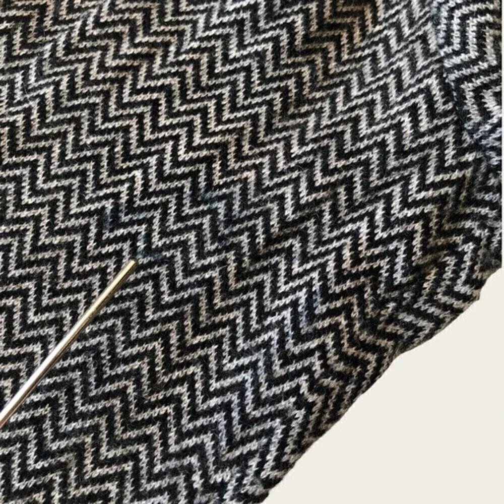 Bobby Jones Chevron V Neck Sweater Wool Cashmere Black Gray XL - Picture 12 of 14